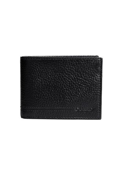 Bozuk Paralıklı Pisotlu Siyah Hakiki Deri Yatay Erkek Cüzdanı - GRD2403XW22560