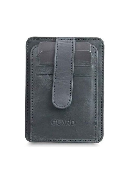 Dikey Crazy Siyah Deri Kartlık - GRD2403XW22449