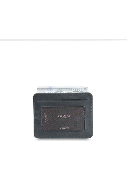 Dikey Crazy Siyah Deri Kartlık - GRD2403XW22449