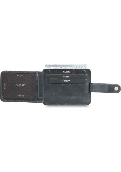 Dikey Crazy Siyah Deri Kartlık - GRD2403XW22449