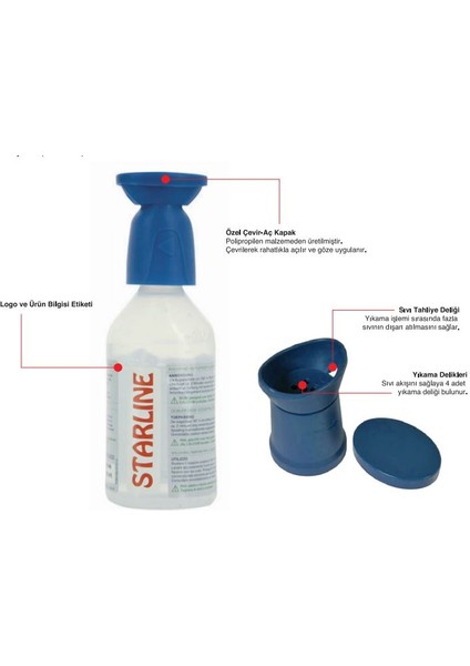 Starline ACQ426 Göz Duşu Solüsyonu 250 ml Mavi Kapak Kimyasal