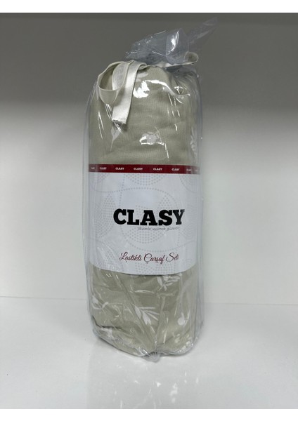 Ranforce Lastikli Çarşaf Seti Çift Kişilik Düz Krem