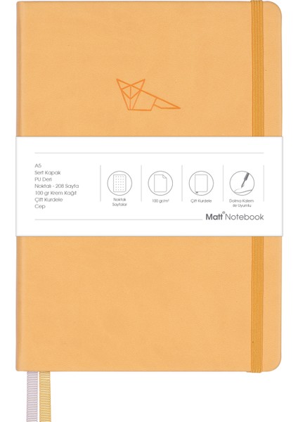 Matt Notebook A5 Defter Noktalı Sarı