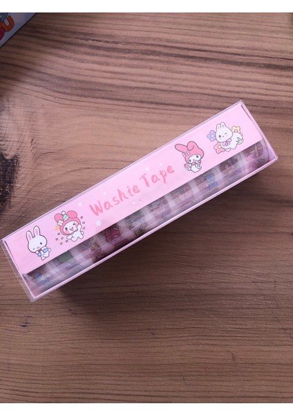 Syn İletişim syniletisim 10 Lu Sanrio Kawai Kuromi My Melody Figür Washi Tape Simli Şerit Bant Set