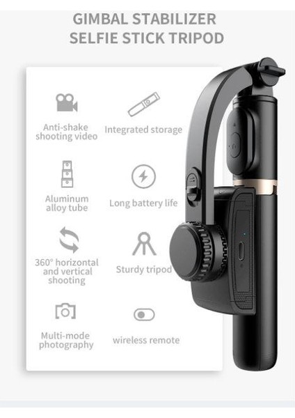 Telefon Sabitleyici Gimbal Deklanşör Ios Android Destekli