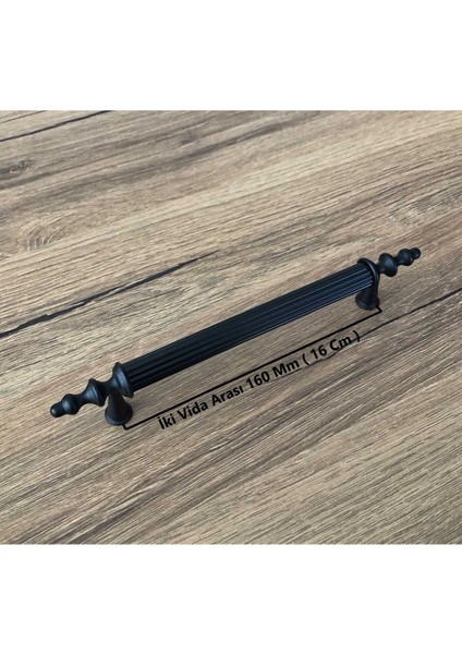 Şehzade Siyah Tv Ünitesi Vestiyer Yatak Odası Mutfak Dolap Çekmece Kulpu 160 mm (16 Cm) 10 Adet indirimleri
