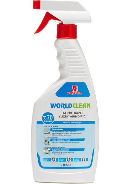 Worldclean Alkol Bazlı Yüzey Arındırıcı 500 ml