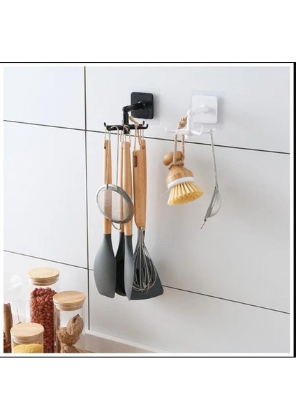 6 Kancalı Yapışkanlı Askı Banyo,mutfak,takı,elbise Aksesuar Askısı