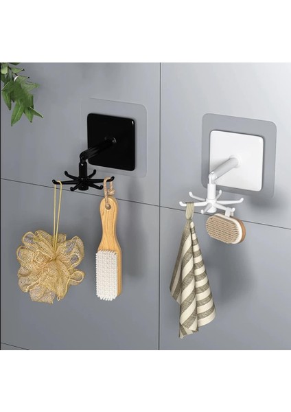 6 Kancalı Yapışkanlı Askı Banyo,mutfak,takı,elbise Aksesuar Askısı