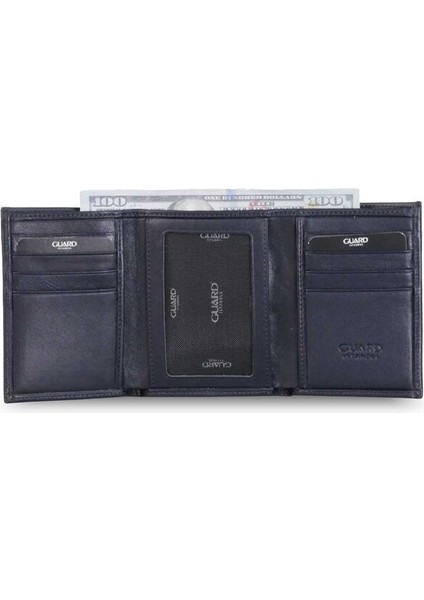 Lacivert Dikey Deri Erkek Cüzdanı - GRD2403XW22303