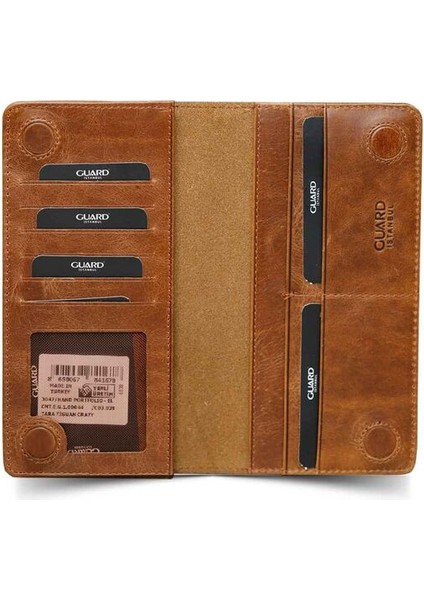 Telefon Girişli Deri Erkek/kadın Portföy Cüzdan - Tiguan Taba - GRD2403XW22293