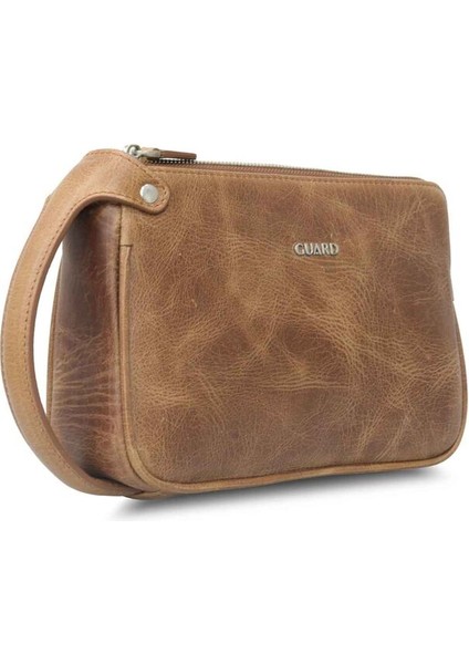 Antik Taba Unisex Çift Fermuarlı El Çantası - GRD2403XW22496