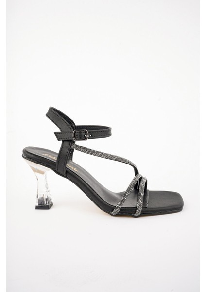 Dolgu Topuk Siyah Taşlı Kadın Ayakkabı fırsatları