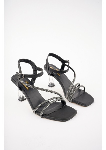 Dolgu Topuk Siyah Taşlı Kadın Ayakkabı indirimleri