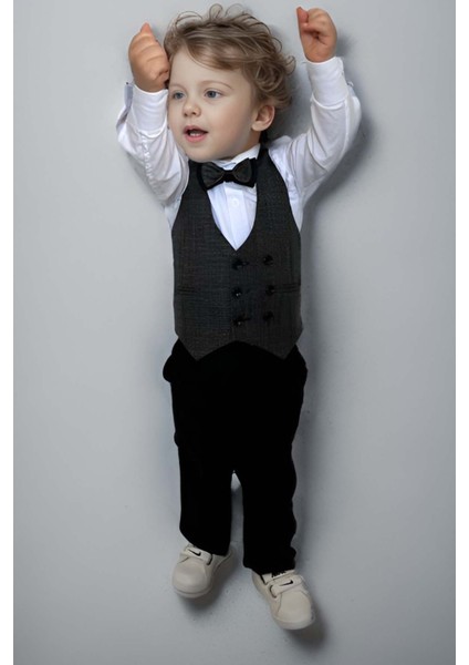 Erkek Bebek Takım Elbise Gri Yelekli Alt Üst Takım fiyatları