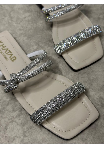 Günlük Kadın Terlik Tek Bantlıtaşlı Alçak Topuklu Küt Burunlu Rahat Taban Hafif 09 indirimleri