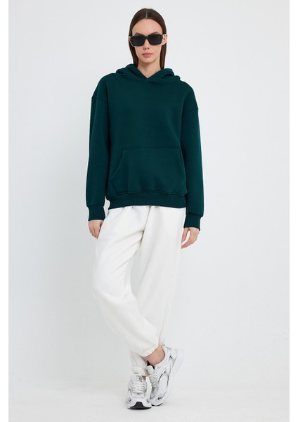 Koyu Yeşil Hoodie, Oversize Hoodie, Kadın Hoodie