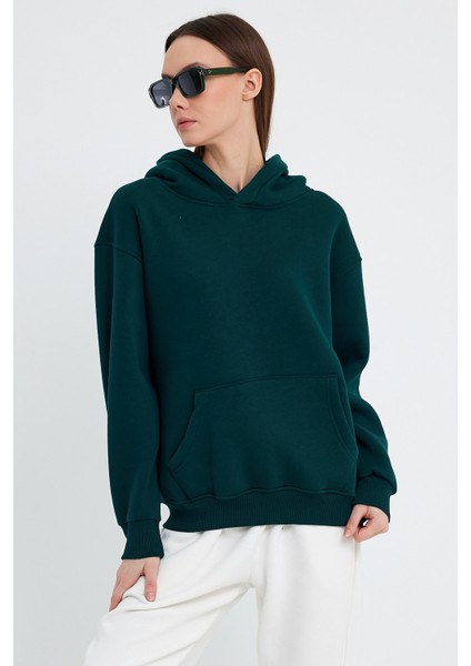 Koyu Yeşil Hoodie, Oversize Hoodie, Kadın Hoodie fırsatları
