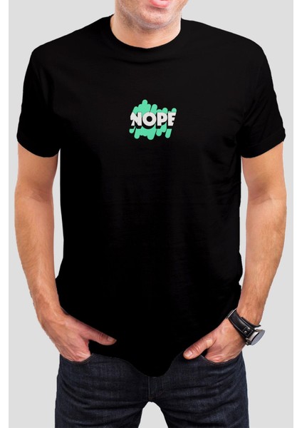 Nope Baskılı Siyah Unisex T-Shirt