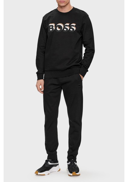 Logolu Bisiklet Yaka Pamuklu Relaxed Fit Sweat Erkek Sweat 50507939 001