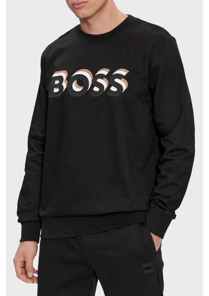 Logolu Bisiklet Yaka Pamuklu Relaxed Fit Sweat Erkek Sweat 50507939 001