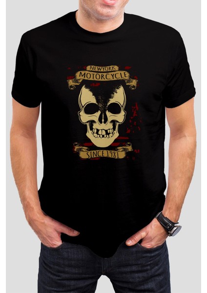 Kuru Kafa Baskılı Siyah Unisex T-Shirt