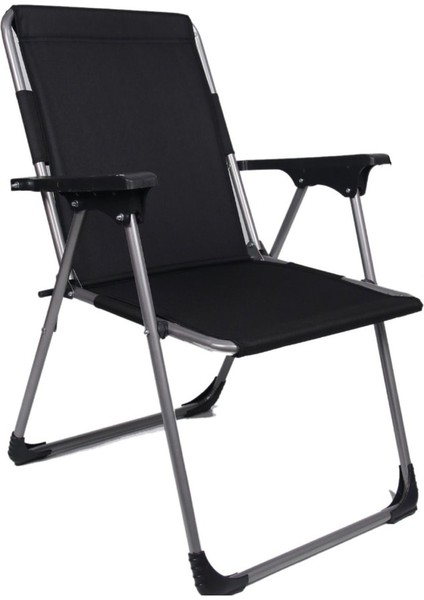 Tekno Trust 4,5 - 6 kg Katlanır Kamp ve Piknik Sandalye Tekli Tek Kişilik Metal Katlanabilir Siyah