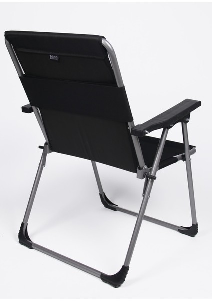 Tekno Trust 4,5 - 6 kg Katlanır Kamp ve Piknik Sandalye Tekli Tek Kişilik Metal Katlanabilir Siyah