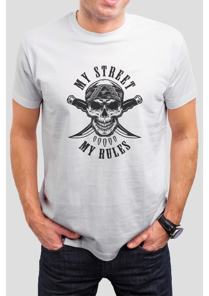 Kuru Kafa Baskılı Beyaz Unisex T-Shirt