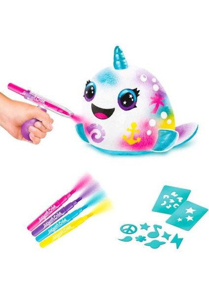 Airbrush Plush Sürpriz Squishy Paint Bucket Narwhal