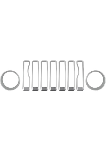 9 Adet Ön Izgara Trim Ekler Izgara Kapağı Wrangler Jl Jlu Sports 2018-2023 Krom Far Dekorasyon Daire (Yurt Dışından)