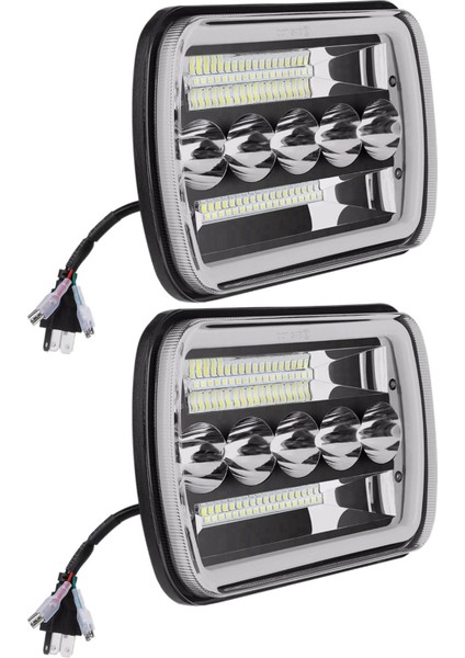 Xj Wrangler Yj Için 2x 5x7 Inç 7x6 Inç LED Far Hi-Lo Işın Halo Drl (Yurt Dışından)