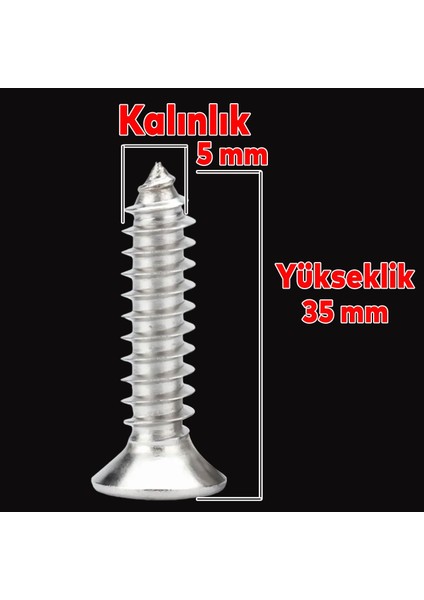 Sunta Vidası 5X35 Paket 200 Adet Sivri Uçlu Ahşap Tahta Ağaç Mobilya Ayak Kulp Vidası fiyatları