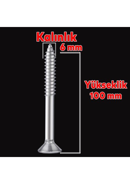 Sunta Vidası 6X100 Paket 100 Adet Sivri Uçlu Ahşap Tahta Ağaç Mobilya Ayak Kulp Vidası fiyatları