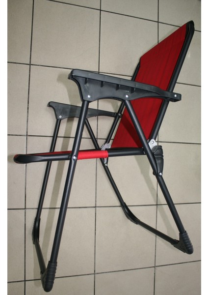 Tekno Trust Metal Kamp Sandalyesi Tekli Günlük Tek Kişilik Kırmızı Katlanabilir 1 kg