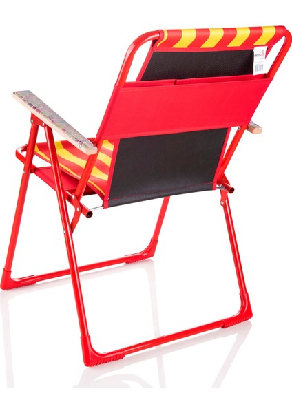 Tekno Trust Sarı Fans Pro Katlanır Sandalye , Sarı-Kırmızı (2 Yıl Garanti) Katlanabilir Metal Tek Kişilik Tekli
