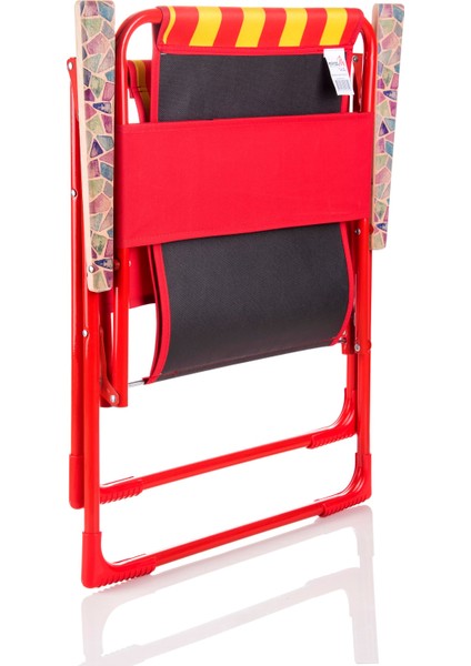Tekno Trust Sarı Fans Pro Katlanır Sandalye , Sarı-Kırmızı (2 Yıl Garanti) Katlanabilir Metal Tek Kişilik Tekli