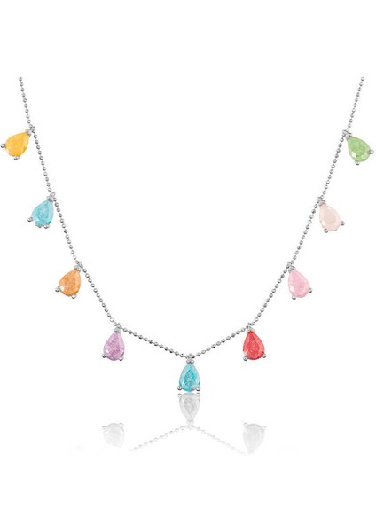 Gümüş Renkli Kadın Şans Kolyesi