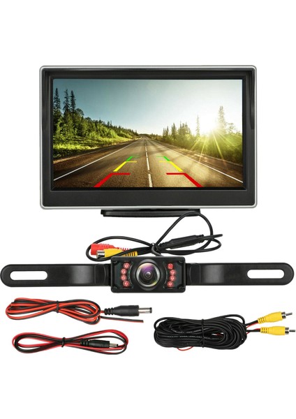 Araba Lisansı Yede Sı Dikiz Hd Park Sistemi Gece Görüş 5 Inç Araba Monitörü Tft LCD Ekran Hd Dijital (Yurt Dışından)