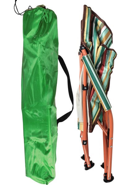 Tekno Trust Tekli Çantalı Plaj Sandalyesi Katlanır Kamp Sandalyesi Yere Yakın Sandalye 68CM HA033 Katlanabilir