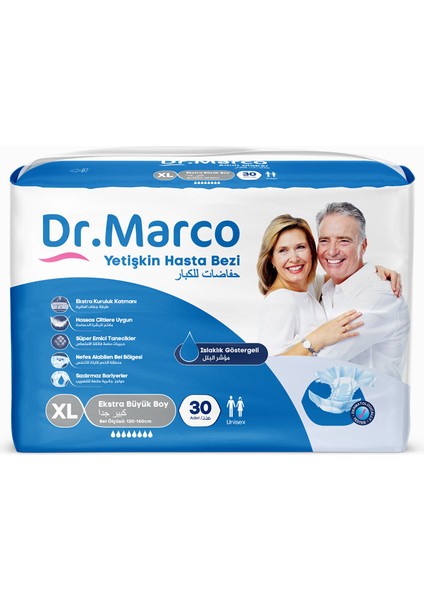 Dr.marco Yetişkin Bel Bantlı Hasta Bezi Ekstra Large 30 Adet