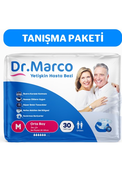 Dr Marco Dr.marco Yetişkin Bel Bantlı Hasta Bezi Medium 30 Adet