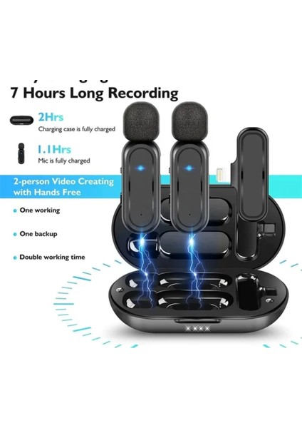 Iphone Uyumlu Lightning Kablosuz K61 Yaka Mikrofonu Youtube Facebook Tiktok Podcast