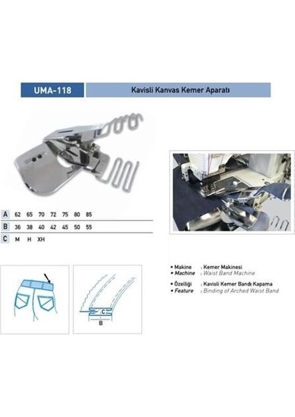 Kavisli Kemer Aparatı 65X35 Xh / UMA-118