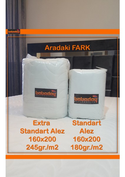 Extra Standart Dolgu 90X190 Yatak Alezi 245GR./M2 Kapitoneli Fitted Tam Sarar 90X190 Pamuk Kumaş