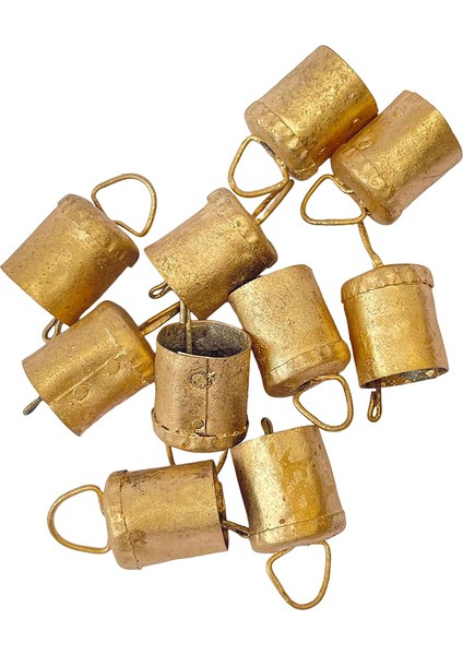 6 Adet Vintage Asılı Çanlar, Noel Veya Herhangi Bir Kutlama Için Halat ile Metal El Yapımı Inek Çanları Dekorasyon (Yurt Dışından) fırsatları