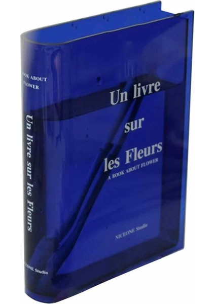 Xin Yue Zhang Kitap Vazo Akrilik Vazo Ins Çiçek Ev Dekorasyon Avrupa Modern Topraksız Masaüstü Süs Hediye, Mavi Beyaz (Yurt Dışından)