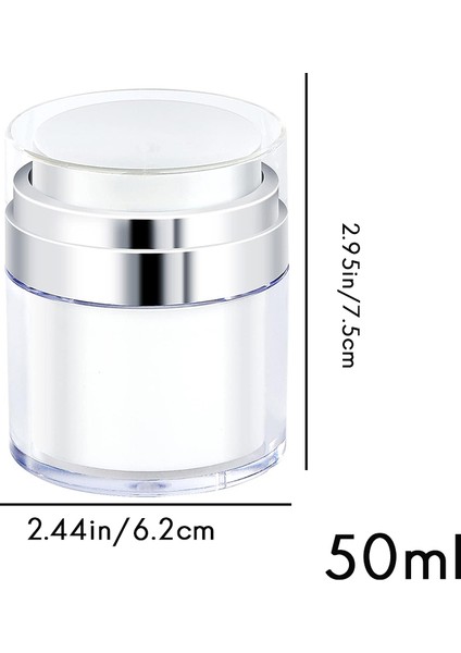 Xin Yue Zhang 3 Adet Havasız Pompa Kavanozları 50ML/50G, Basın Pompalı Boş Akrilik Makyaj Kozmetik Kavanoz Konteynerleri, Taşınabilir Krem Kavanoz (Yurt Dışından)