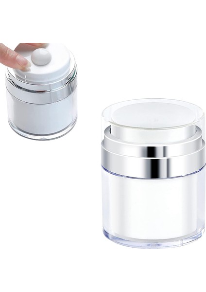 Xin Yue Zhang 3 Adet Havasız Pompa Kavanozları 50ML/50G, Basın Pompalı Boş Akrilik Makyaj Kozmetik Kavanoz Konteynerleri, Taşınabilir Krem Kavanoz (Yurt Dışından)
