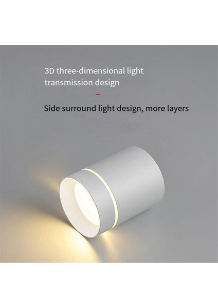 LED Sıva Altı Spot Işığı Tavan Işığı Spot Işığı 220V 12W Yüzeye Montaj Işığı Siyah (Yurt Dışından)